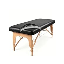 Massage Table Cover, Waterproof PU Leather Massage Bed Protector, Oil-Proof Vinyl Fitted Sheet for Spa, Lash & Tattoo Tables, Elastic Fit (28"-31" W x 72"-84" L) Black