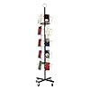 20 Pocket Greeting Card Display Stand, 6"x 8 6-Tier Rotating Greeting Card Rack Display Stand, Spinning Pocket Rotating Holder, Metal Post Card Holder w/Wheels, for Shop Exhibitions Office (Black)