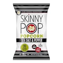 SkinnyPop Sea Salt & Pepper Popcorn ، خالٍ من الغلوتين ، غير معدّل وراثيًا ، وجبات خفيفة من الفشار الصحي ، نحيف بوب ، 4.4 أوقية بقالة