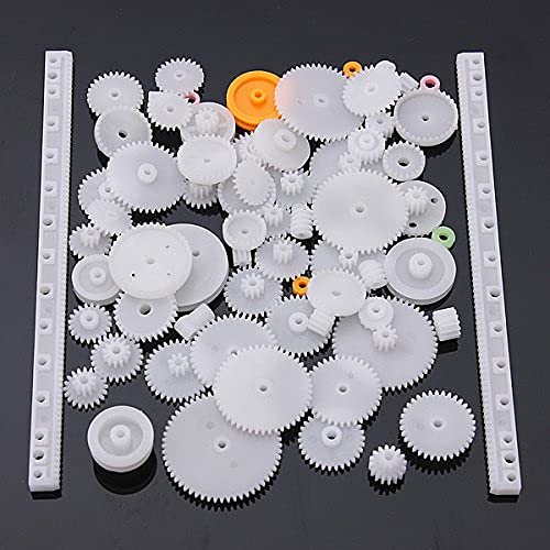robotistan 75 Piece Plastic Gear Wheel Set DC Motor - DIY - Hobby Set