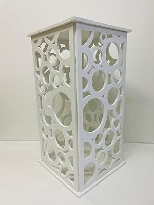 VIMA Bubbles Decorative Display PVC Stand Pedestal White Color 26 H x 14 W x 14 D