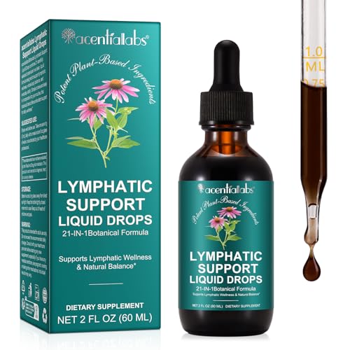 Advanced Lymphatic Support Liquid Drops - 21-in-1 Herbal Complex for Natural Fluid Balance & Immune Wellness - Fast Absorption, Sugar & Alcohol Free