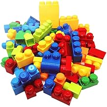 88PCS كتل بناء كبيرة مع حقيبة بناء زرقاء ألعاب STEM التعليمية هدية للأطفال والأطفال الصغار   