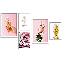 SAF paintings Premium White Frame UV textured Modern Art Wall Painting for Wall Decor COMBO-240-M2-K3