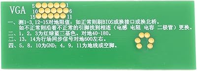 Instructions Printed VGA Video Card Keyboard Test Tool Resistance Card id: 332 979 e92 c92 e09