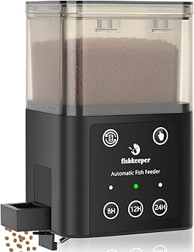 fishkeeper تغذية الأسماك التلقائي لحوض السمك - 320 ML سعة كبيرة قابل للتعديل تغذية الأسماك موزع التلقائي مع الموقت لقضاء عطلة، عطلة نهاية الأسبوع أو الاستخدام اليومي، ثلاث طرق ثابتة