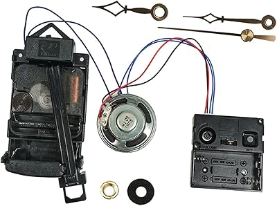 Milageto مجموعة آلية حركة ساعة البندول ، ساعات DIY استبدال ساعة البندول حركة عمود الموسيقى مربع مكبر الصوت ، نمط