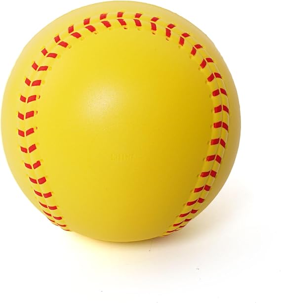 GKK 12 inch Foam Training Softballs, Yellow with Red Spray Lines 4-Pack Hitting Practice, Suitable for Teenagers, Practice Throwing, Safe for Soft Materials