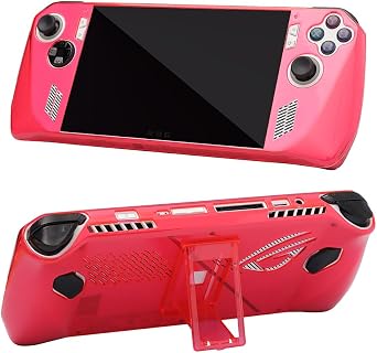 Case for ASUS ROG Ally RC71L - Transparent Clear Hard Plastic Shell Protective Kickstand Case Cover for ASUS ROG Ally 7" inch (2023) (Transparent Light Red)