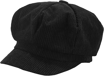 قبعة رجالية ونسائية ريترو مكونة من 8 ألواح من قماش مخملي مع حافة Y2k Vintage Beret Paperboy Painter Cap