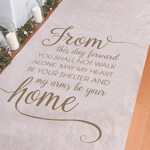 سجادة Fun Express White Wedding Aisle Runner بطول 100 قدم - سجادة ممتازة غير قابلة للانزلاق للحفلات الداخلية والخارجية | ديكور أنيق لممر الزفاف مع إعداد سهل لحفلات الزفاف في الكنيسة والحديقة والشاطئ