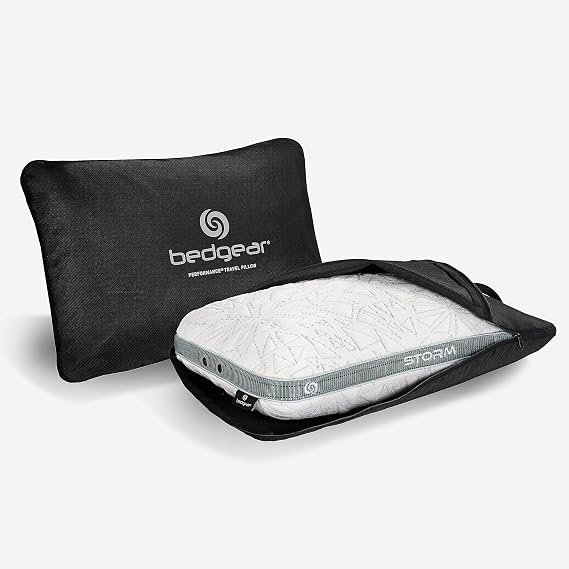 Bedgear Storm Performance Pillow, Cooling Pillow for Side Sleepers, Medium Firm Support, Ver-Tex Cooling Cover, Air-X Mesh, Washable - Travel Size